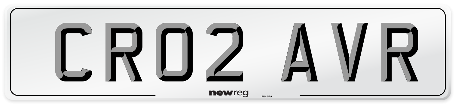 CR02 AVR Number Plate from New Reg